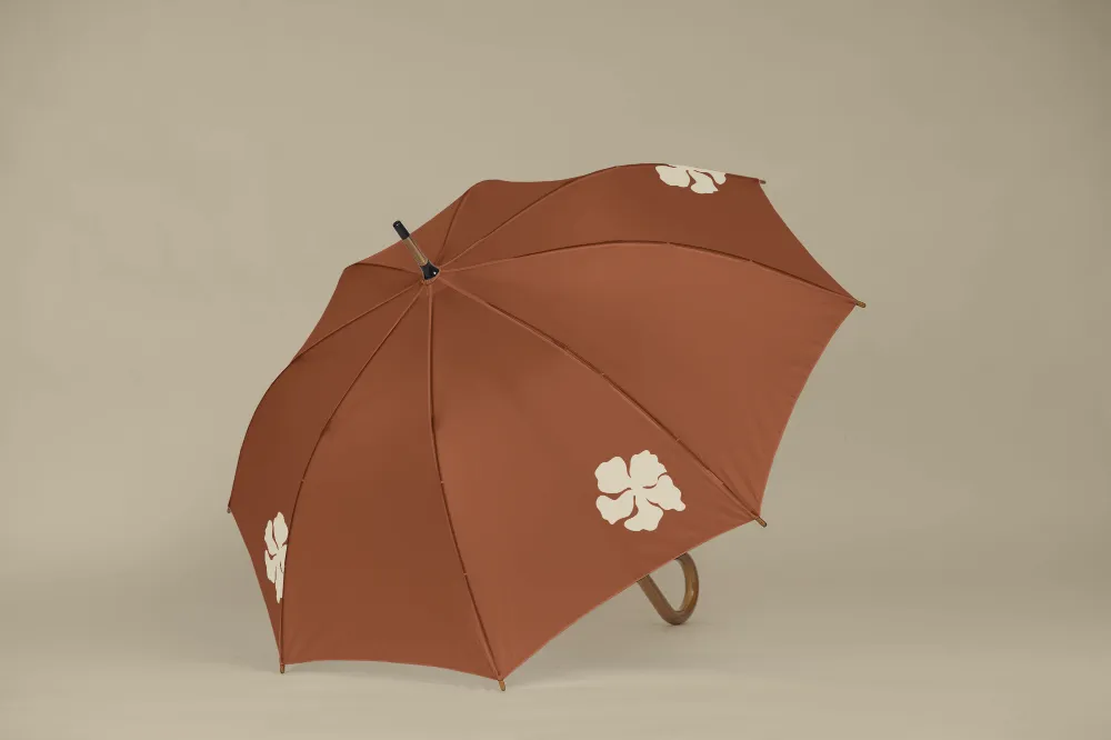 Guarda-chuva terracota com padrão Flor